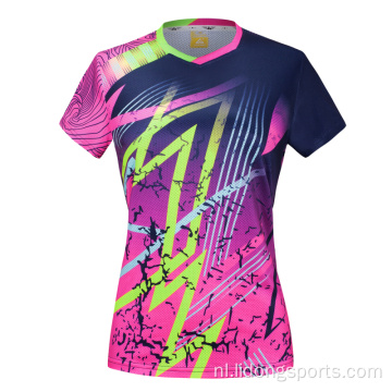 Sublimated dames mannen sport badminton tennishirt